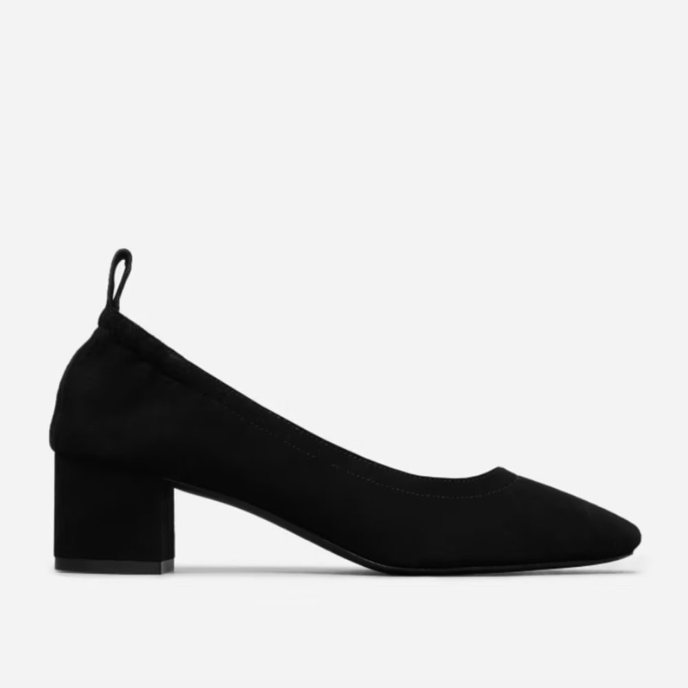 Everlane Day Heel in Black Suede EUC